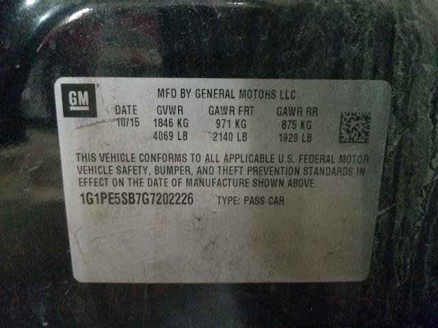 Photo 9 VIN: 1G1PE5SB7G7202226 - CHEVROLET CRUZE LIMI 