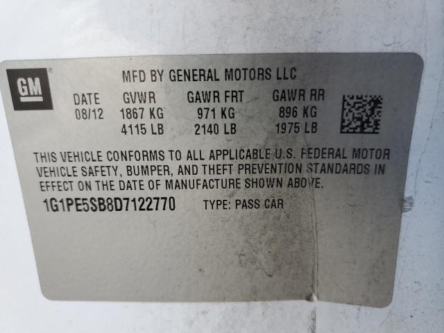 Photo 9 VIN: 1G1PE5SB8D7122770 - CHEVROLET CRUZE LT 