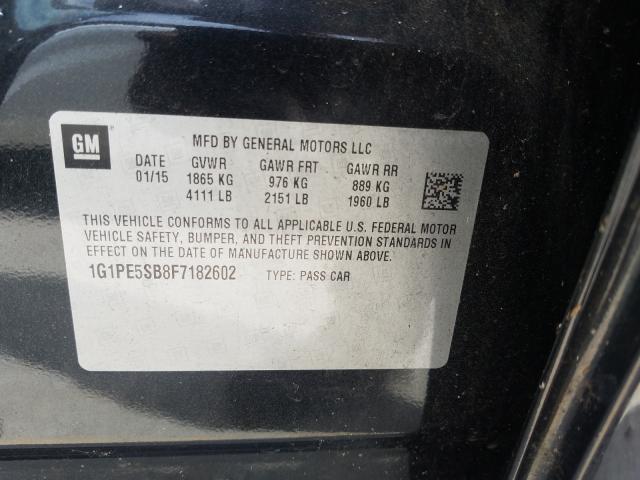 Photo 9 VIN: 1G1PE5SB8F7182602 - CHEVROLET CRUZE LT 