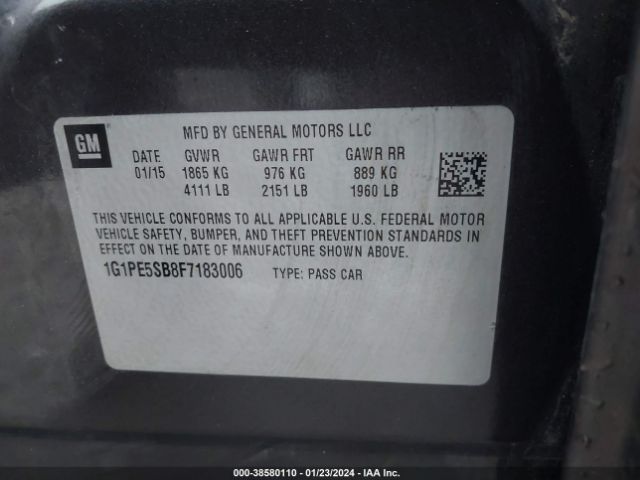 Photo 8 VIN: 1G1PE5SB8F7183006 - CHEVROLET CRUZE 