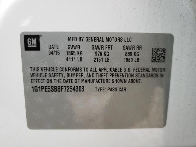 Photo 9 VIN: 1G1PE5SB8F7254303 - CHEVROLET CRUZE LT 