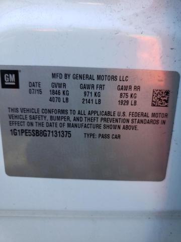 Photo 9 VIN: 1G1PE5SB8G7131375 - CHEVROLET CRUZE LIMI 