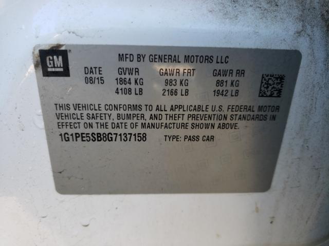 Photo 9 VIN: 1G1PE5SB8G7137158 - CHEVROLET CRUZE LIMI 