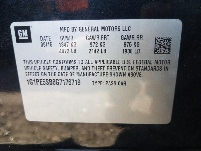 Photo 9 VIN: 1G1PE5SB8G7176719 - CHEVROLET CRUZE LIMI 