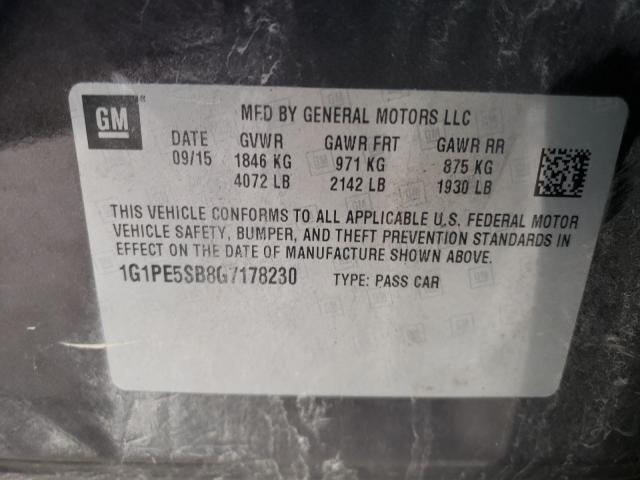 Photo 9 VIN: 1G1PE5SB8G7178230 - CHEVROLET CRUZE LIMI 