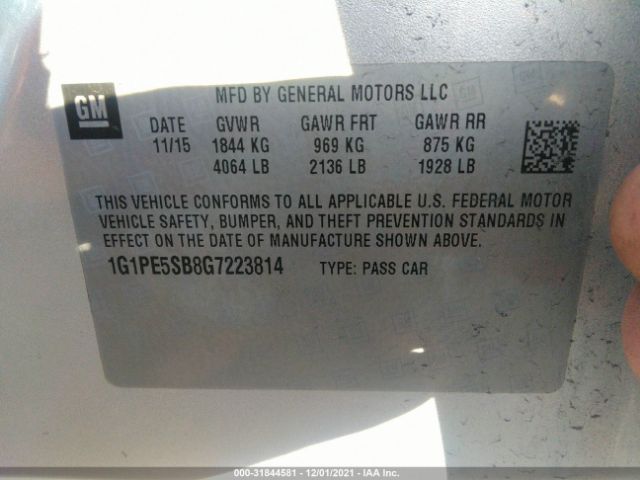 Photo 8 VIN: 1G1PE5SB8G7223814 - CHEVROLET CRUZE LIMITED 