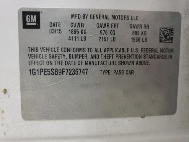 Photo 11 VIN: 1G1PE5SB9F7236747 - CHEVROLET CRUZE 