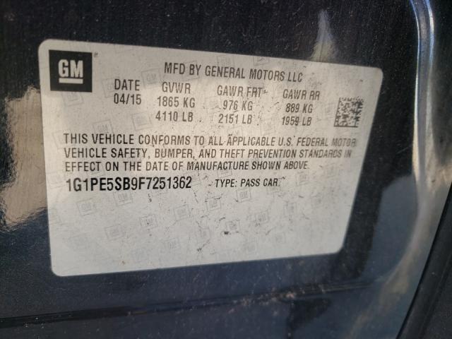 Photo 9 VIN: 1G1PE5SB9F7251362 - CHEVROLET CRUZE LT 