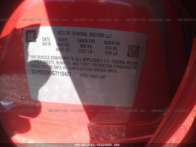 Photo 8 VIN: 1G1PE5SB9G7110423 - CHEVROLET CRUZE LIMITED 