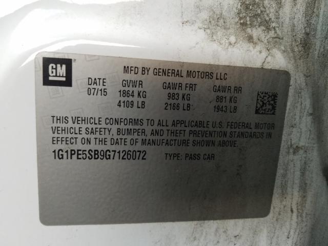 Photo 9 VIN: 1G1PE5SB9G7126072 - CHEVROLET CRUZE LIMI 