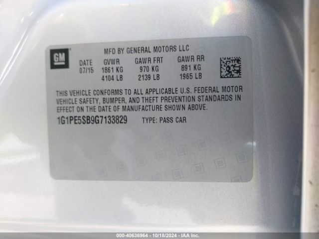 Photo 8 VIN: 1G1PE5SB9G7133829 - CHEVROLET CRUZE LIMITED 