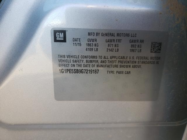 Photo 9 VIN: 1G1PE5SB9G7219187 - CHEVROLET CRUZE LIMITED 