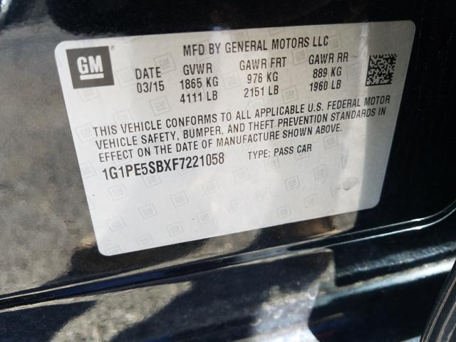 Photo 9 VIN: 1G1PE5SBXF7221058 - CHEVROLET CRUZE LT 