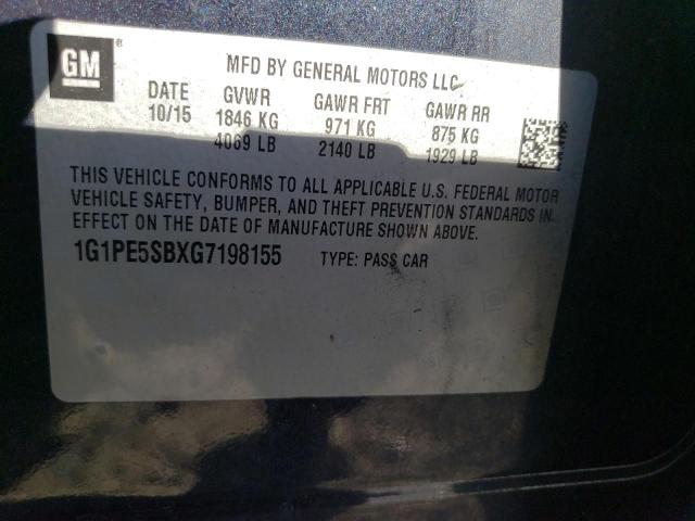 Photo 11 VIN: 1G1PE5SBXG7198155 - CHEVROLET CRUZE LIMI 