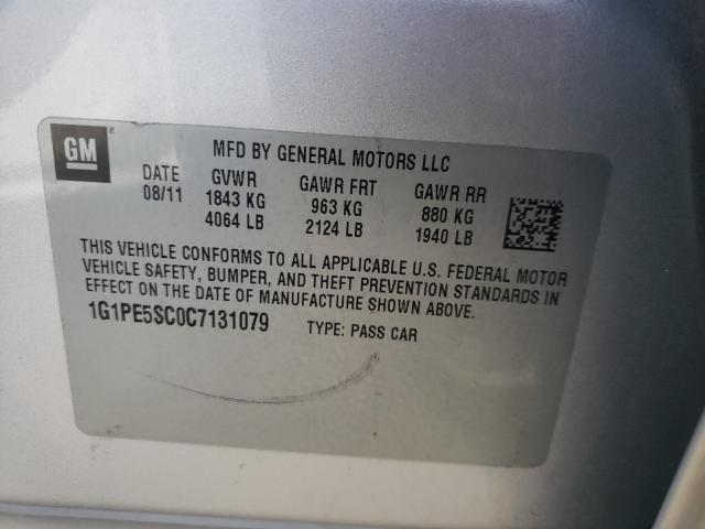 Photo 9 VIN: 1G1PE5SC0C7131079 - CHEVROLET CRUZE LT 