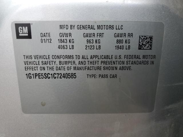 Photo 11 VIN: 1G1PE5SC1C7240585 - CHEVROLET CRUZE 