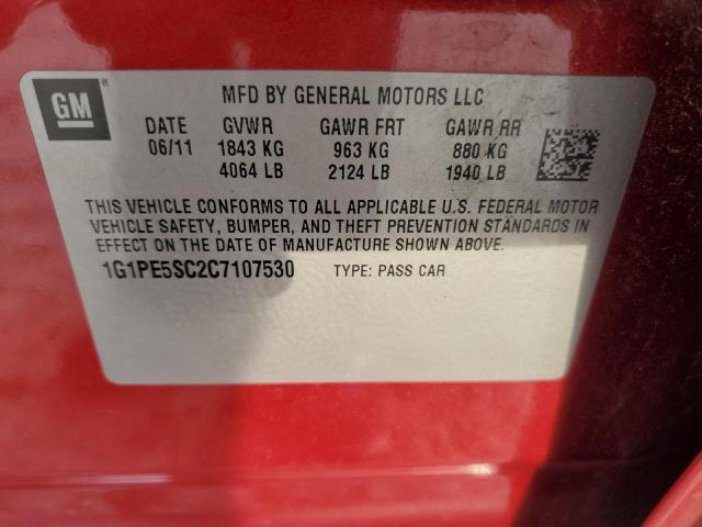 Photo 11 VIN: 1G1PE5SC2C7107530 - CHEVROLET CRUZE LT 