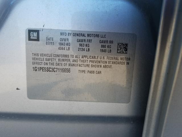 Photo 9 VIN: 1G1PE5SC3C7116656 - CHEVROLET CRUZE LT 