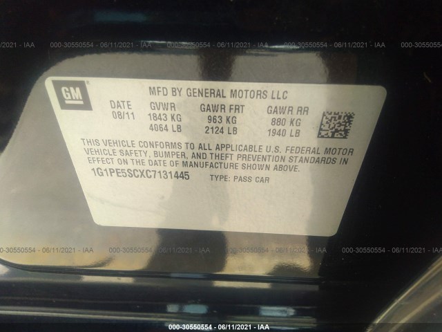 Photo 8 VIN: 1G1PE5SCXC7131445 - CHEVROLET CRUZE 