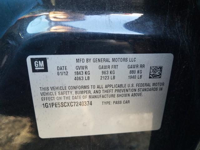 Photo 9 VIN: 1G1PE5SCXC7240374 - CHEVROLET CRUZE LT 