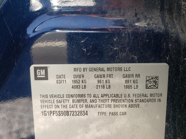 Photo 9 VIN: 1G1PF5S90B7232834 - CHEVROLET CRUZE LT 