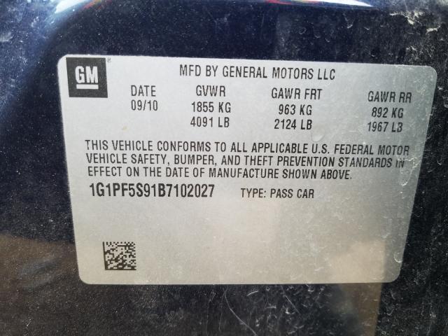 Photo 9 VIN: 1G1PF5S91B7102027 - CHEVROLET CRUZE LT 