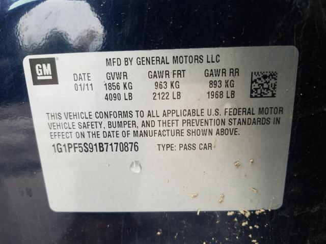 Photo 9 VIN: 1G1PF5S91B7170876 - CHEVROLET CRUZE LT 