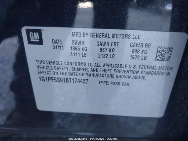 Photo 8 VIN: 1G1PF5S91B7174457 - CHEVROLET CRUZE 