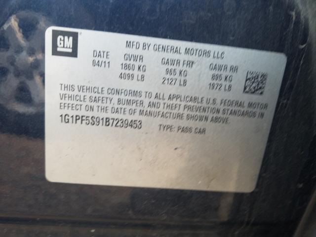 Photo 9 VIN: 1G1PF5S91B7239453 - CHEVROLET CRUZE LT 