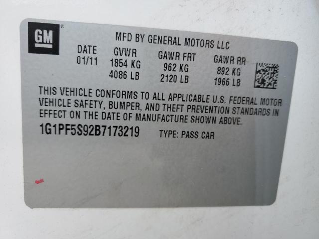 Photo 11 VIN: 1G1PF5S92B7173219 - CHEVROLET CRUZE LT 