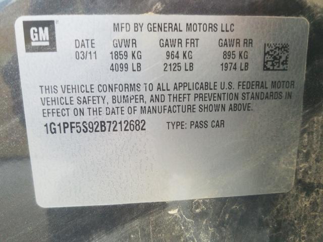 Photo 9 VIN: 1G1PF5S92B7212682 - CHEVROLET CRUZE LT 