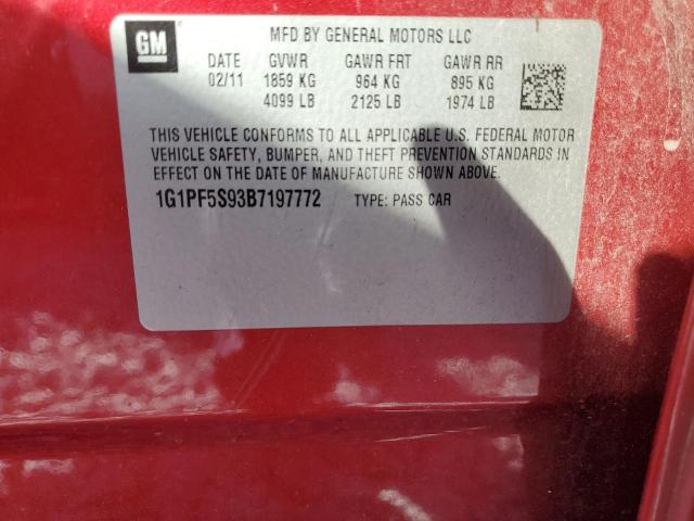 Photo 11 VIN: 1G1PF5S93B7197772 - CHEVROLET CRUZE 