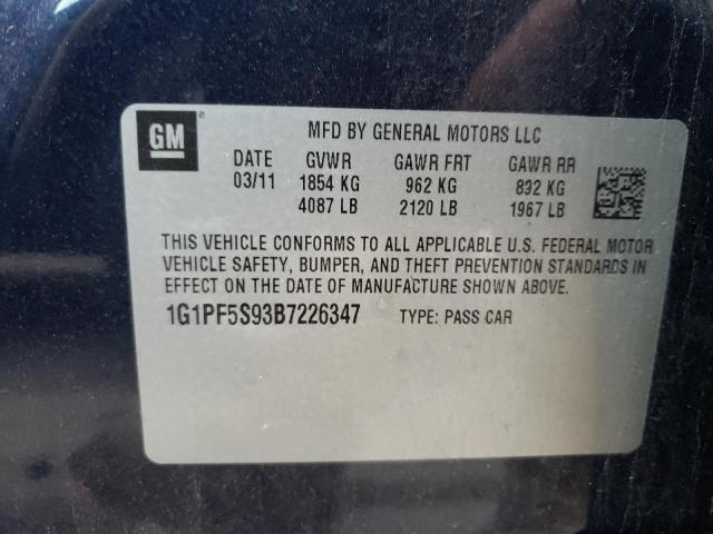 Photo 9 VIN: 1G1PF5S93B7226347 - CHEVROLET CRUZE LT 