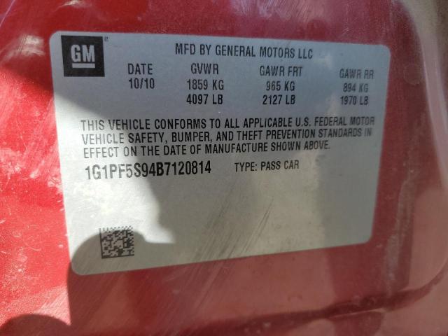 Photo 11 VIN: 1G1PF5S94B7120814 - CHEVROLET CRUZE LT 