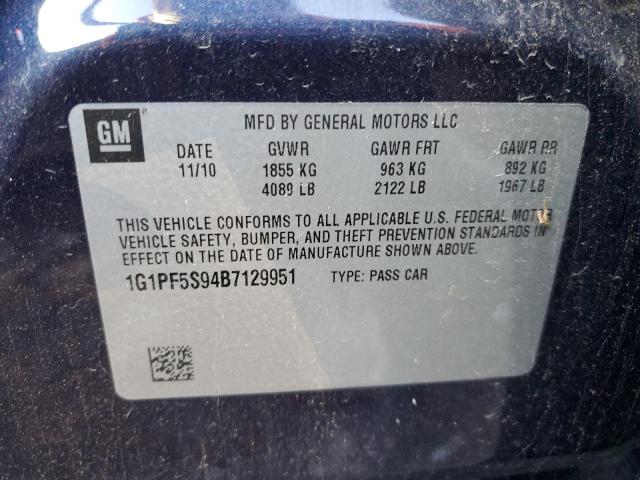 Photo 11 VIN: 1G1PF5S94B7129951 - CHEVROLET CRUZE LT 