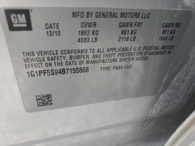 Photo 9 VIN: 1G1PF5S94B7155868 - CHEVROLET CRUZE LT 