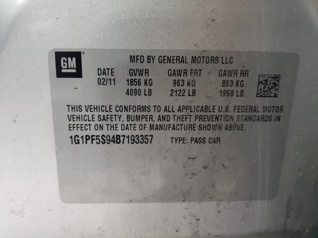 Photo 9 VIN: 1G1PF5S94B7193357 - CHEVROLET CRUZE LT 