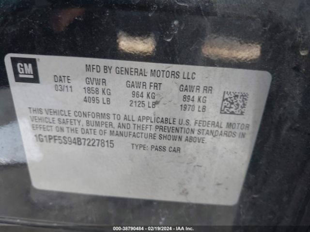 Photo 8 VIN: 1G1PF5S94B7227815 - CHEVROLET CRUZE 