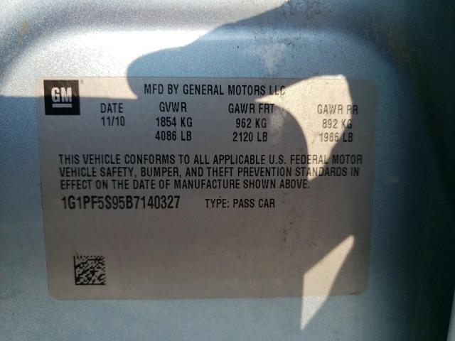 Photo 11 VIN: 1G1PF5S95B7140327 - CHEVROLET CRUZE LT 