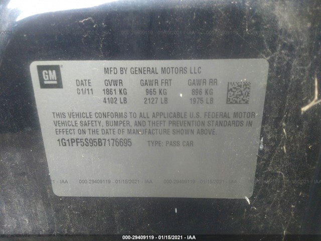 Photo 8 VIN: 1G1PF5S95B7176695 - CHEVROLET CRUZE 