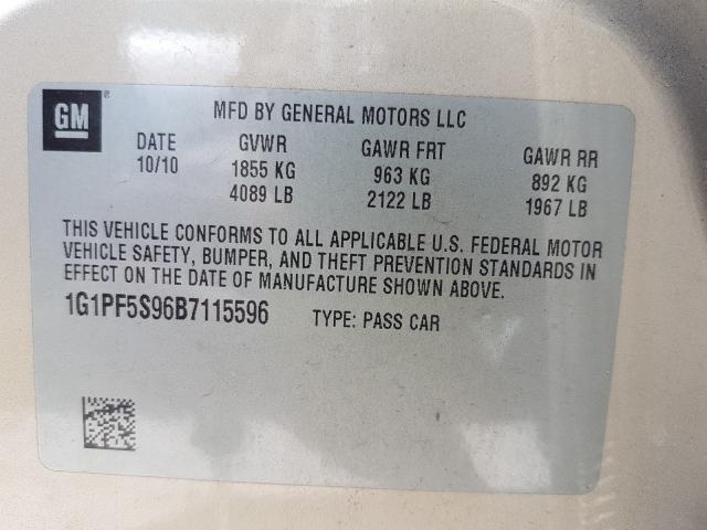 Photo 9 VIN: 1G1PF5S96B7115596 - CHEVROLET CRUZE LT 