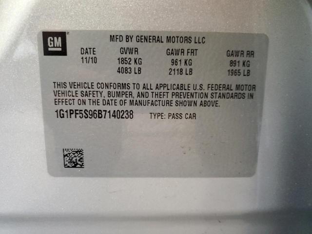 Photo 12 VIN: 1G1PF5S96B7140238 - CHEVROLET CRUZE LT 