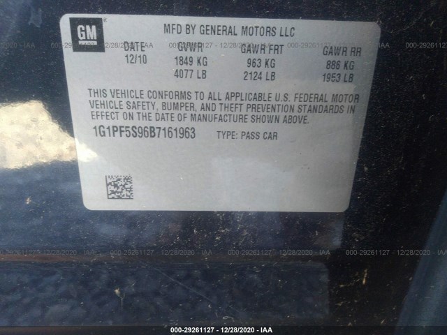 Photo 8 VIN: 1G1PF5S96B7161963 - CHEVROLET CRUZE 