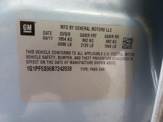 Photo 9 VIN: 1G1PF5S96B7242638 - CHEVROLET CRUZE LT 