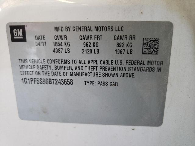 Photo 11 VIN: 1G1PF5S96B7243658 - CHEVROLET CRUZE LT 