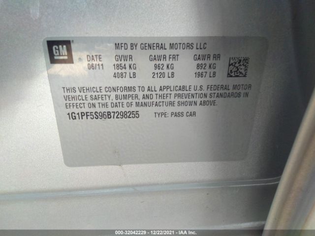 Photo 8 VIN: 1G1PF5S96B7298255 - CHEVROLET CRUZE 