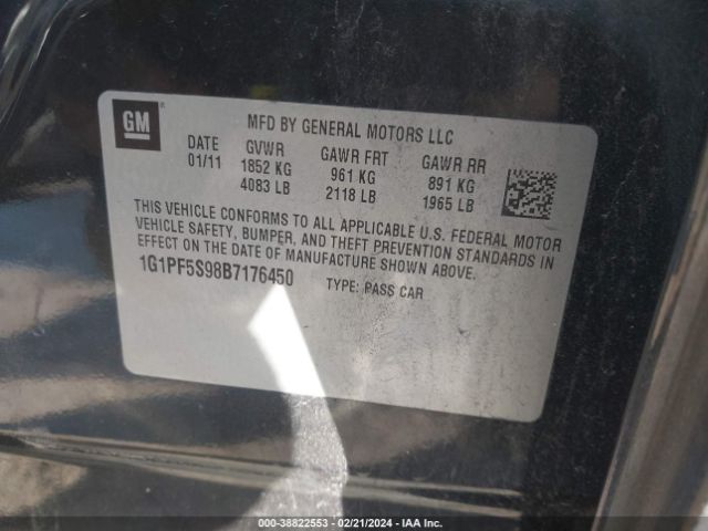 Photo 8 VIN: 1G1PF5S98B7176450 - CHEVROLET CRUZE 