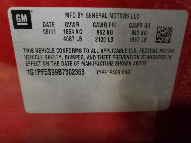 Photo 12 VIN: 1G1PF5S99B7302363 - CHEVROLET CRUZE LT 