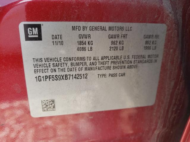 Photo 9 VIN: 1G1PF5S9XB7142512 - CHEVROLET CRUZE 