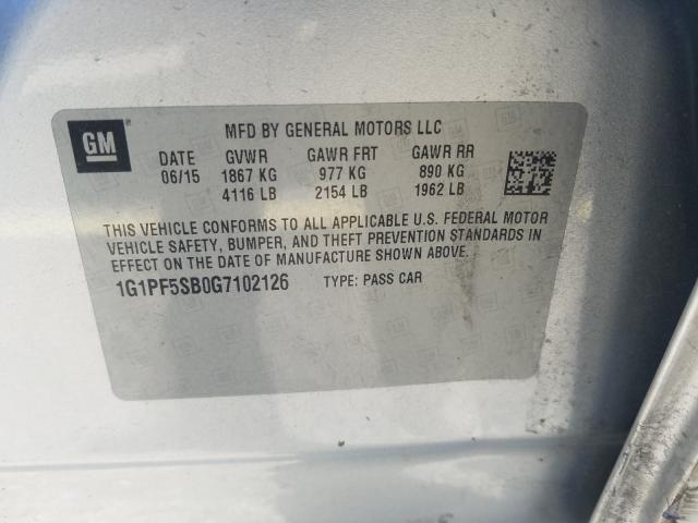 Photo 9 VIN: 1G1PF5SB0G7102126 - CHEVROLET CRUZE LIMI 